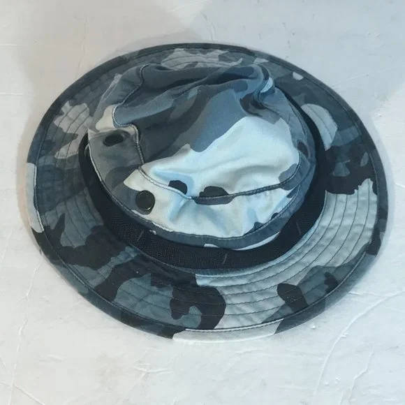 Military Blue Camo Camouflage Cap Bucket Hat - Picture 3 of 6